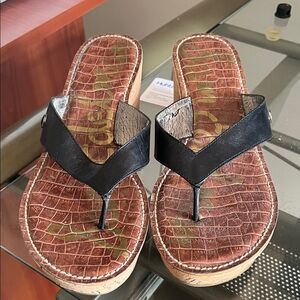 Sam Edelman Black Wedge Sandals